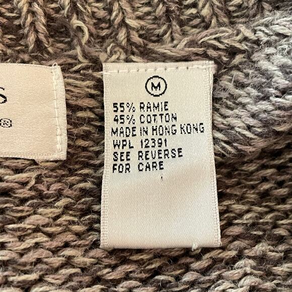 Portraits Northern Isles Ramie Cotton Blend Gray Cardigan Sweater MED Minimalist - Picture 10 of 10